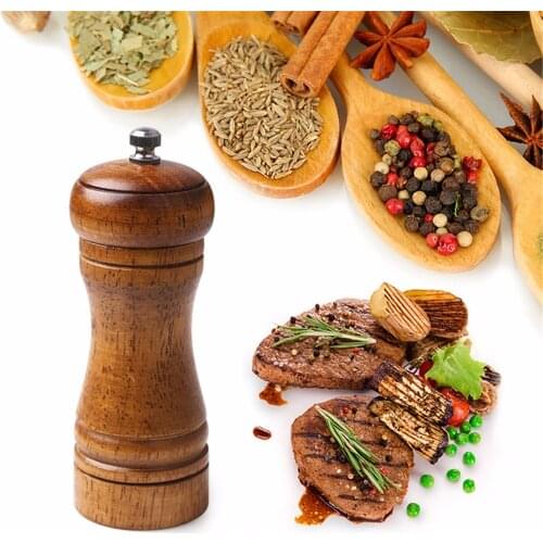 5,8,10 Inch Manual Wooden Cruet Pepper Mill Condiment Kitchen Oak Grinder Pepper Grinder Spice Milling Machine Gadget
