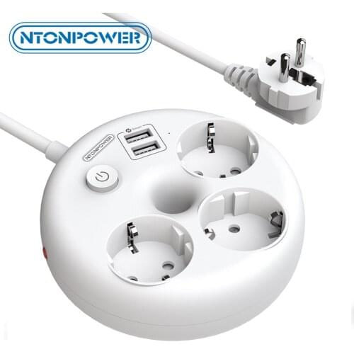 NTONPOWER Network Filter USB Power Strip for Travel Universal Electrical Socket EU Plug Extension cord popsocket for phone