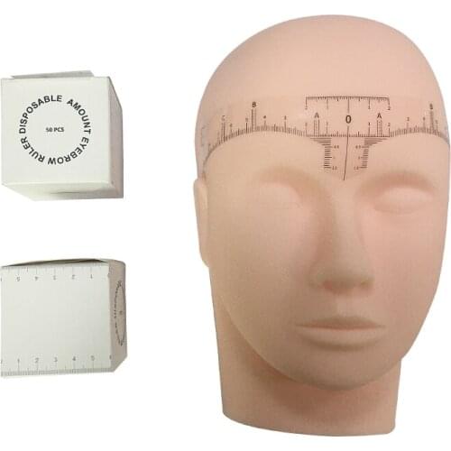 50pcs Eyebrow Stencil Sticker Tattoo Brow Template Measuring Shaping Tool Permanent Makeup Microblading Eyebrow Ruler Stickers