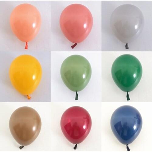 50pcs 5inch Retro Balloons Dusty Pink Green Caramel Coffee Balloon Rustic Wedding Birthday Party Decor Air Helium Globos