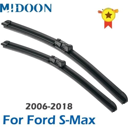 MIDOON Wiper Blades for Ford S-Max Fit Push Button Arms / Pinch Tab Model Year from 2006 to 2018
