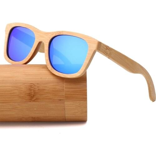 Retro Handmade Square Polarized Sunglasses For Men and Women 2020 Luxury Brand Designer Bamboo Wood Sun Glasses UV400