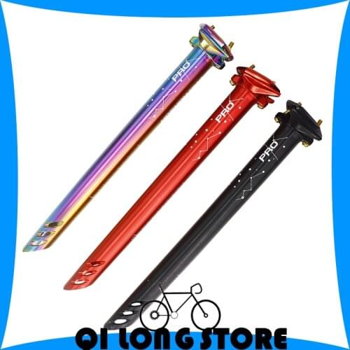 HONSUN 27.2/30.8/31.6*380mm Bicycle Seatpost MTB UltraLight Seat Tube Colorful Hollow Pole Aluminum Alloy Plating Pipe Bike part