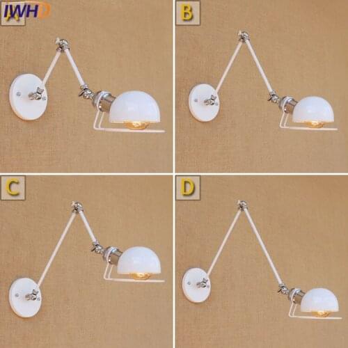 IWHD Vintage Loft Wall Lamp LED Retro Industrial long arm Sconce Wall Lights Creative Iron Arandela Stairway Lighting Fixtures