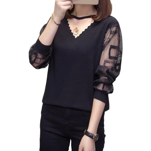 Plus Size Womens Spring Knitted Sweater Loose 2021 Women Knitted Sweater Thin Style Lace Stitching Bottoming Shirt Sweater Top