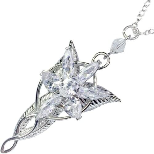 LOTR Arwen Evenstar Pendant Necklace Hobbit Fashion Princess Women Necklace Fan Gift High Quality
