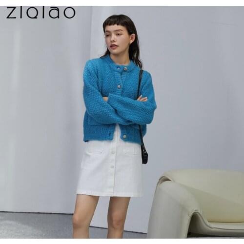 ZIQIAO Women Summer 2021 Korean Style White Skirt High Waist Slim Short Skirt Fashionable A-line Skirt Skirts For Women