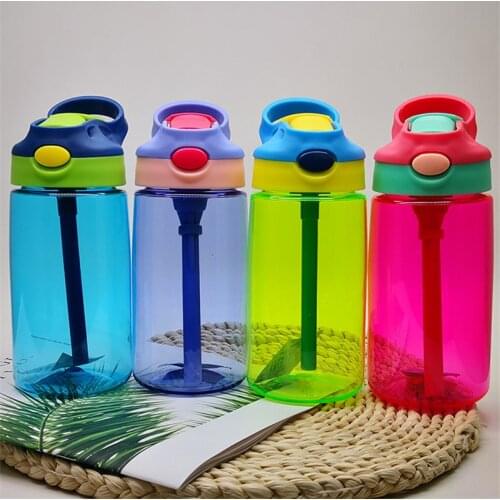 10 pcs 5 Color 500ml Kids Water Bottle With Straw Plastic Water Bottles For Kids Bottles BPA Free Sports Bottle School Drinkware