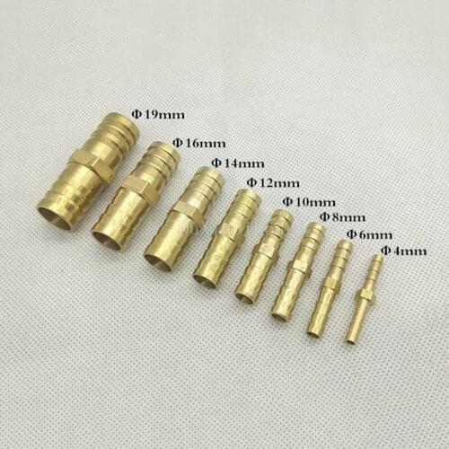 10PCS Brass Barb Pipe Fitting 2 Way Connector For 4mm 6mm 8mm 10mm 12mm 14mm 16mm 19mm Hose Copper Pagoda Tube Fittings JF1994