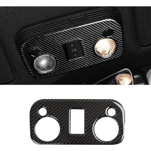 10pcs Carbon Fiber Car Styling Roof Reading Light Panel Interior Decor Sticker Cover For Ford Mustang 2015 2016 2017 2018 2019