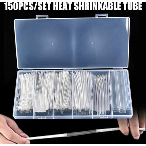 150PCS Clear Heat Shrink Tubing Roll Kit with Box for Charging Cable Data Wire Repair Sleeve UD88