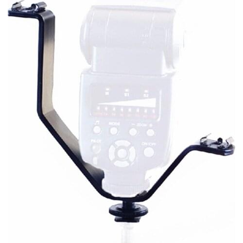 2017 sell well Triple Hot Shoe V Mount Flash Bracket for Video Lights Microphones or Monitors on Cameras and Camcorders