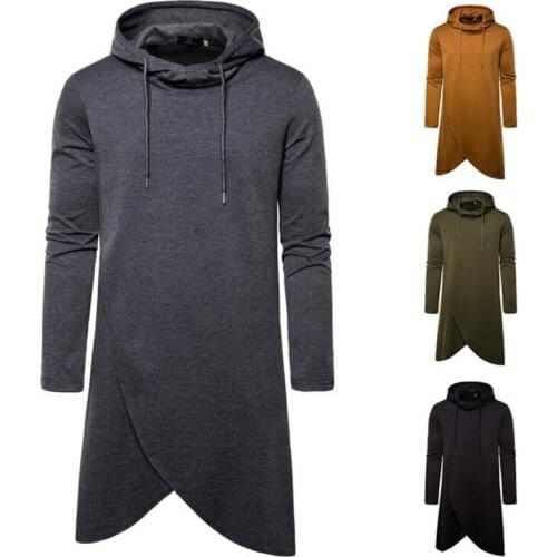 2019 new Fashion solid color Hoodies Mens Clothes Medium length Sweatshirts Men Hip Hop Streetwear Hoodie Clothing