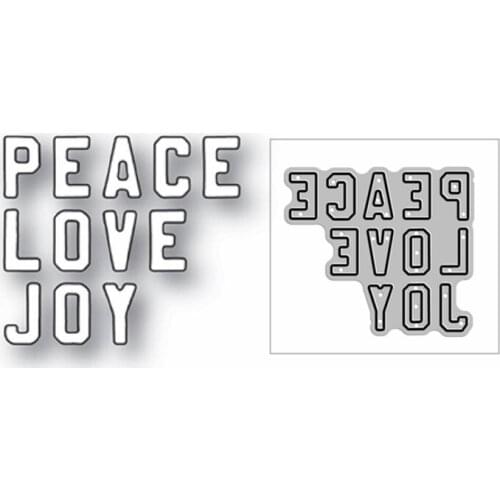 2020 New Christmas Peace Love Joy Words Metal Cutting Dies for Scrapbooking and Card Making Decorative Embossing Craft No Stamps