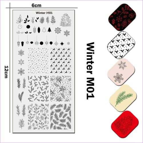 2020 Stainless Steel Stamping Plate Template Geometry Shape Mountain Space Flower Spring Summer Winter Free Line M Serial