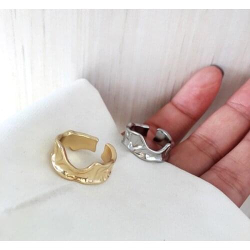 2021 Fashion Simple Design Ring Vintage Silver Color Joint Rings for Women Jewelry Korean Version Joint Rings Adjustable Ring