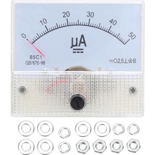 85C1 Pointer DC Ammeter Head Ampere Meter Line Circuit Measuring Device DC0-50UA