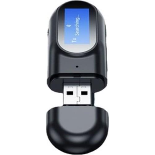 2 In 1 Bluetooth 5.0 Audio Transmitter Receiver LCD Display 3.5MM AUX USB Wireless Adapter for PC TV Car Headphones