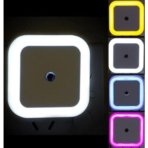 LED Wireless Light Sensor Night Light EU US Plug Mini Square Night Lights For Baby Bedroom Living Room Corridor Lamp