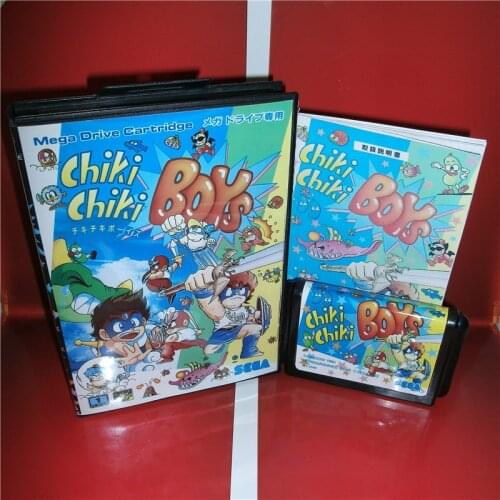 Chiki Chiki Boys Japan Cover with box and manual For Sega Megadrive Genesis Video Game Console 16 bit MD card