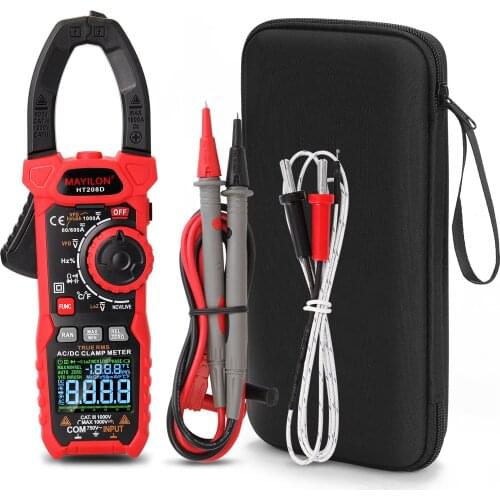 MAYILON HT208D Clamp Meter Digital Multimeter AC Direct Current Voltage Current Diode Continuity NCV Tester Multimeter