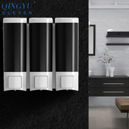 QINGYU ELEVEN liquid hand Soap Dispenser pump double bathroom hotel shampoo lotion wall mounted soap dispenser