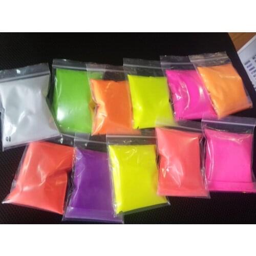 50g Fluorescent Powder Bright Neon Color 12 Brilliant Neon Pigments Bright Colored Non-Bleeding Fluorescent Pigmen Powder
