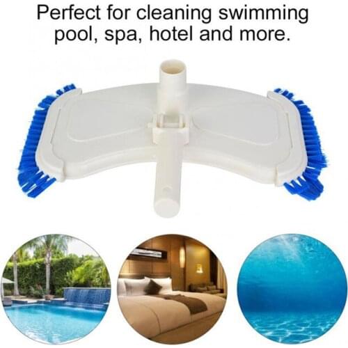 Swimming Pool Cleaning Suction Head Blue and White Curved Suction Head with Bristles