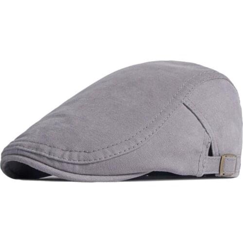 Cotton Spring Summer Fashion Joker Solid Color Newsboy Caps Flat Peaked Cap Men and Women Painter Beret Hats 118