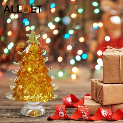 Crystal Handmade Christmas Tree Art Figurine Rainbow Maker Rainbow Tower Refraction Garden Wedding Christmas Decorations Gift