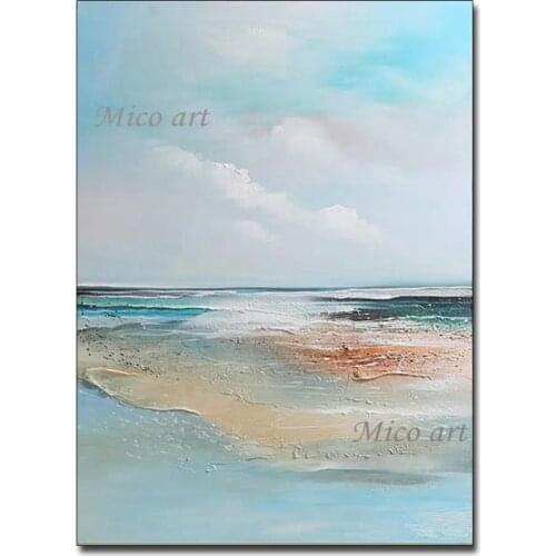 100% Hand Painted Seascape Oil Painting Unframed Abstract Textured Artwork Modern Home Wall Decoration Canvas Art Paintings