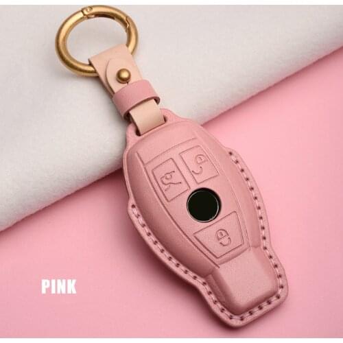 Leather Car Key Case Cover FOB for Mercedes Benz A B GLC CLA GLA CLS S E C Class W204 W205 W212 W176 W222 Covers