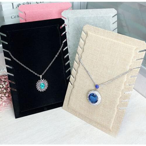 Hot selling 4 Color Velvet Linen Necklace Jewelry Pendant Necklace Bracelet Display Holder organizer Stand Jewelry storage board