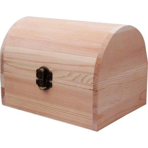 Rectangular Large Capacity Jewelry Box Multifunctional Unfinished Handmade Wood Delicate Lightweight Trinket Case for Table