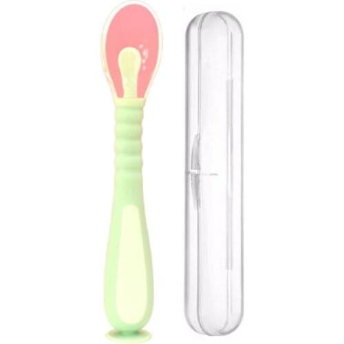 Infant Spoon Suction Cup Bottom Multi-use Food Grade Material Baby Food Feeding Tableware Reusable Kids Training Spoons Home Use