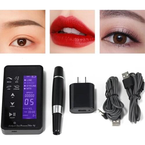 Eyebrow Tattoo Machine Permanent Makeup Machine Pen Professional Digital For Microblading Eyeliner Lip Tattoos Cartridge Needles