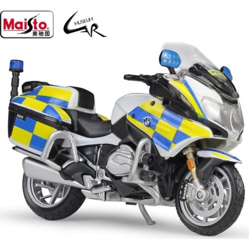 Maisto 1:18 BMW R1200 Model Police Car Simulation Alloy Motorcycle Metal Toy Car Childrens Toy Gift Collection