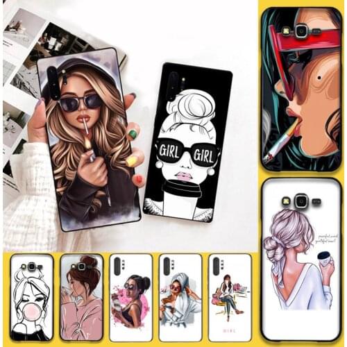 Fashion coffee smoking girl Phone Case For Samsung Galaxy Note20 ultra 7 8 9 10 Plus lite J7 J8 Plus 2018 Prime