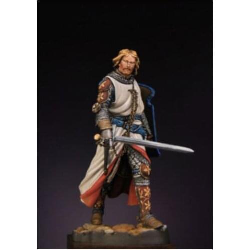 New Unassembled 1/24 75mm Ancient Angevin Knight Fantasy Figure soldier 75mm Resin Kit DIY Toys Unpainted resin model