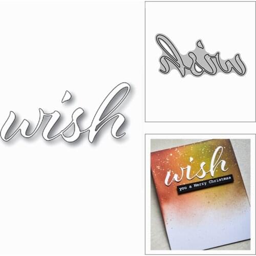 2020 New Christmas Wish Word Script Metal Cutting Dies for DIY Scrapbooking and Card Making Decorative Embossing Craft No Stamps