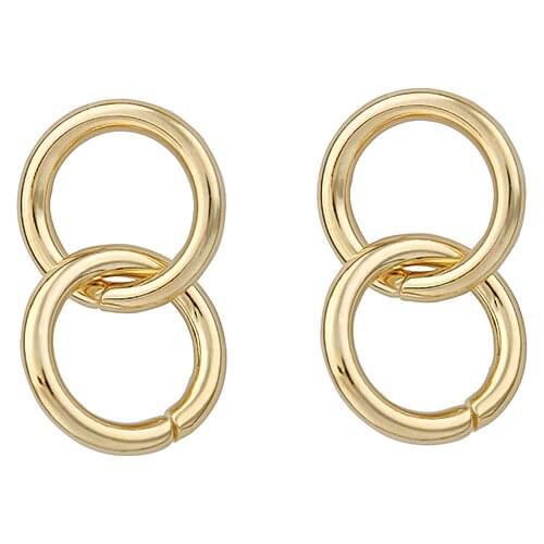 LWONG 2018 New Double Small Hoop Earrings for Women Gold Color Small Circle Earrings Boho Chic Simple Minimalist Earrings Hoops