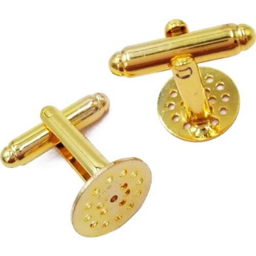 Wholesale Round Bezel Setting Cufflinks Blanks Cuff Links with 12mm Pad CL054