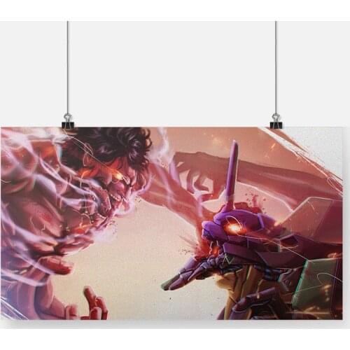 Attack on Titan Unit 01 Anime Poster Framed Wooden Frame Canvas Painting Wall Art Decor Bedroom Study Home Decoration Prints