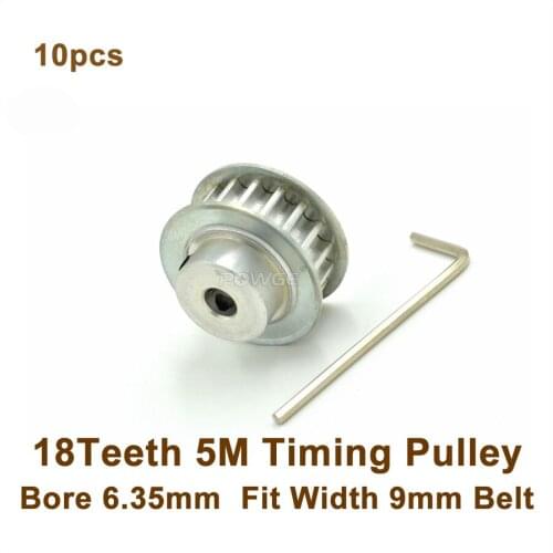POWGE 18 Teeth 5M Timing Pulley Bore 5/6.35/8mm Fit Width 10mm HTD 5M Timing Belt 18T 18Teeth HTD 5M Synchronous Pulley