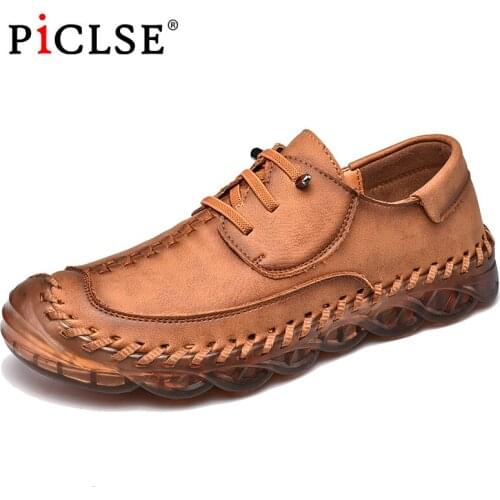 Plus Size 46 HandMade Leather Shoes Men Loafers Outdoor Breathable Casual Men Flat Shoes Hot Sale Moccasins Men Shoes leather