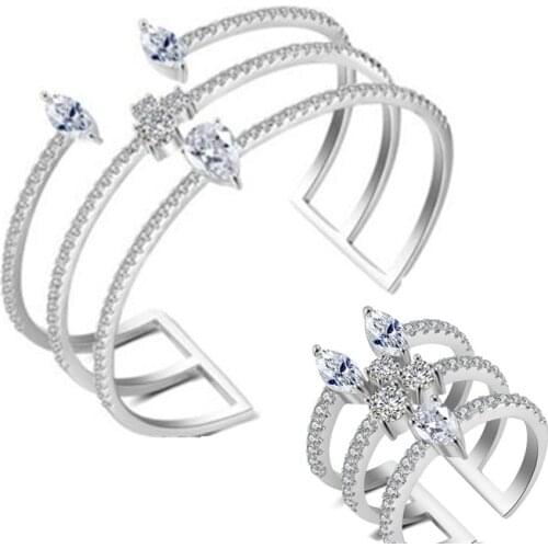 Luxury 2PCS Dubai Water Drop Bangle Ring Set Fashion Jewelry For Women Wedding Engagement brincos para as mulheres HXB005