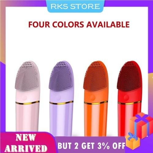 Mini Face Washing Tool Silicone Electric Facial Cleansing Brush Deep Washing Vibration Waterproof Pore Cleansing Brush Massager