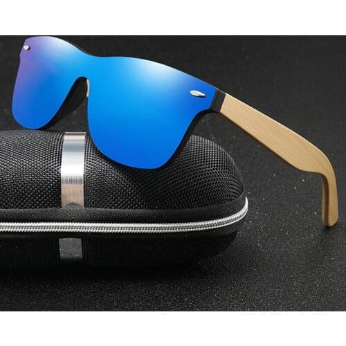 Bamboo Wood Sunglasses Brand Men Women Square Mirror Sun Glasses Retro UV400 Shades gafas de sol Masculino Handmade