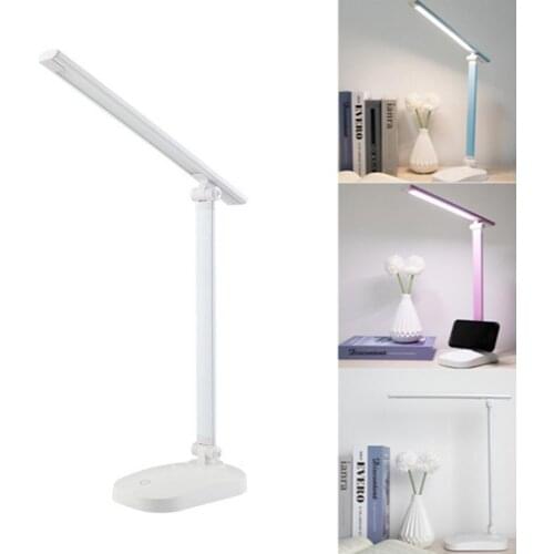 LED Desk Lamps Foldable USB Rechargeable Eye Protection Table Lamp Dimmable Level Touch Night Light for Bedroom Bedside Reading