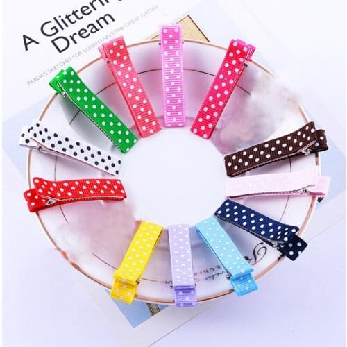 Wave Point Dot Ribbon Hair Clip Accessory for Women Girl Bows flowers fully lined alligator 4.5CM Hairpin Headwear 20pcs FJ3240